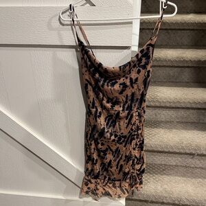 PrettyLittleThing Abstract Black and Tan Camisole